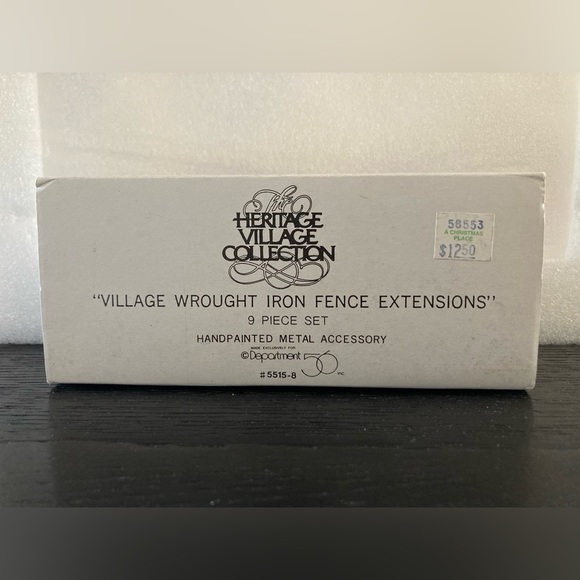 Dept 56 9pc Village Green Wrought Iron Fence Accessories - Picture 3 of 3